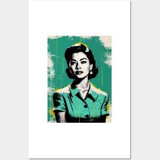 Vintage asian woman in pop-art style Posters and Art